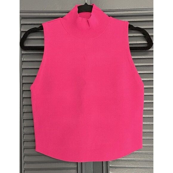 House of Harlow 1960 Tops - NWT House of Harlow 1960 Knit Mock Neck Sleeveless Bodycon Stretch Hot Pink (M)